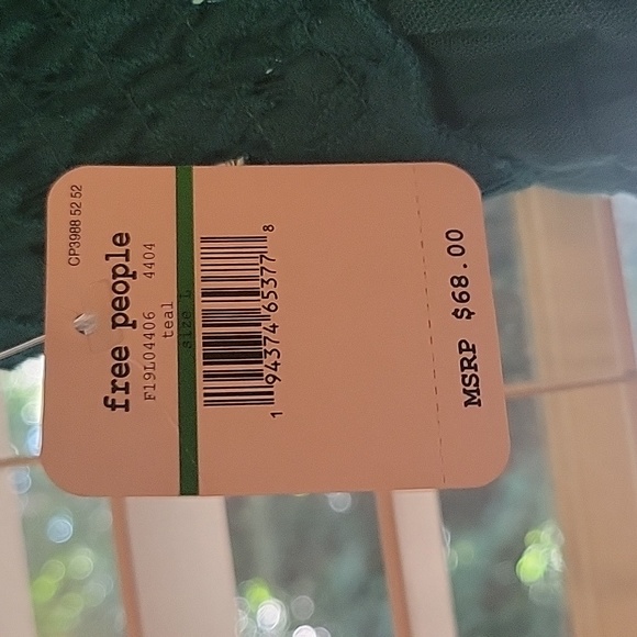 NWT Free People teal top - Picture 4 of 4